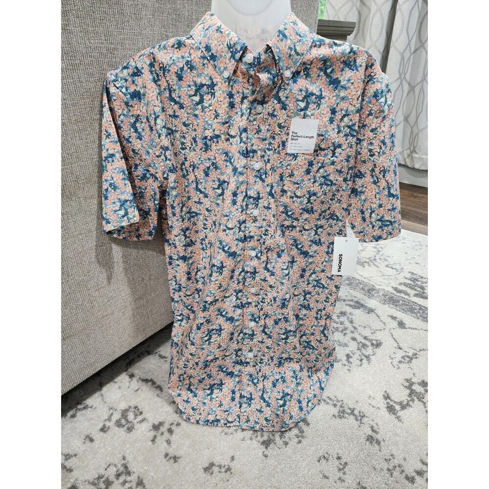 Sonoma Med Tall The Perfect Length Men’s Tropical Floral Print Shirt NWT